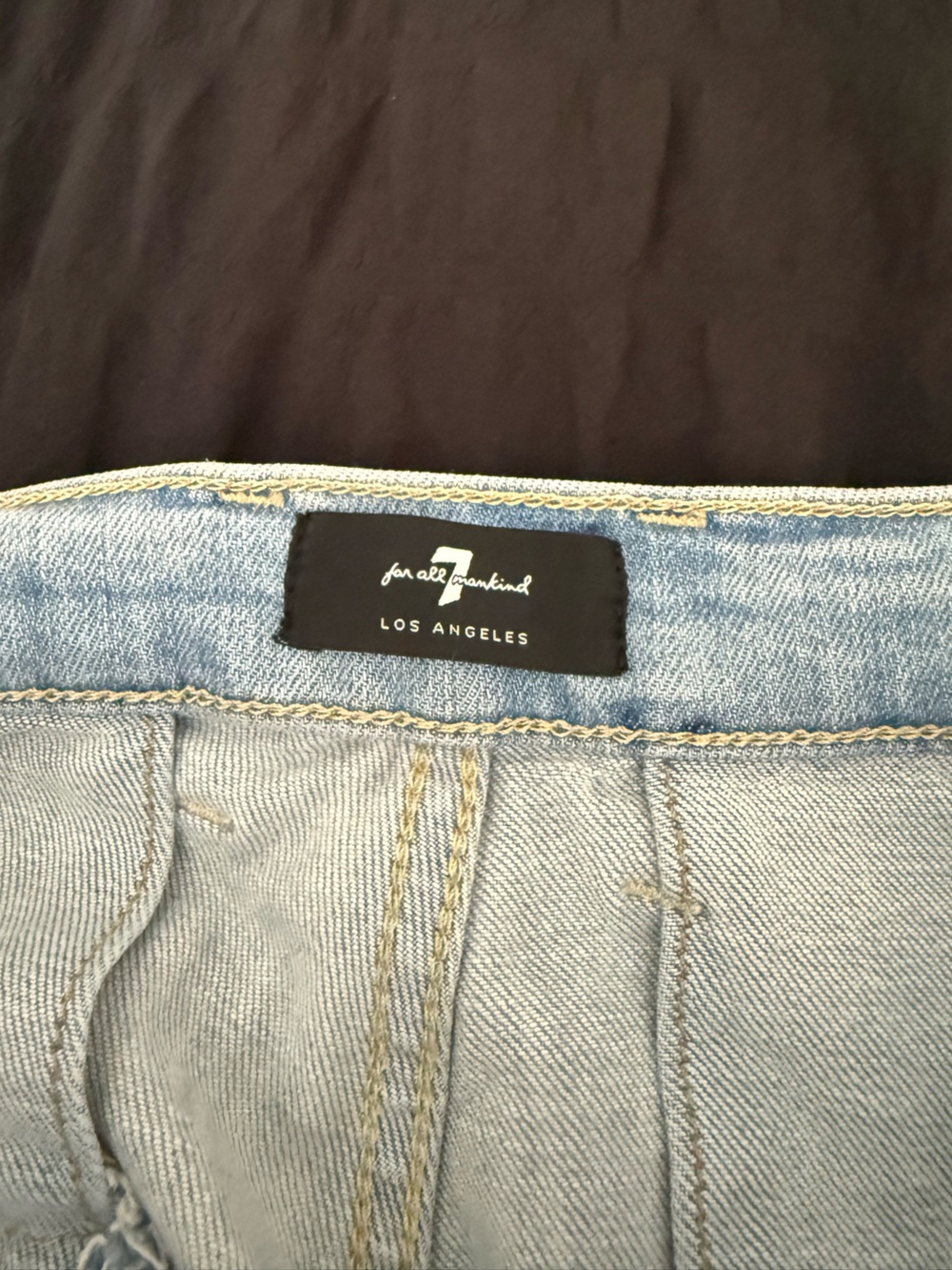 7 For All Mankind Light Blue Braided-Pocket Straight Leg Jeans - Picture 9 of 11
